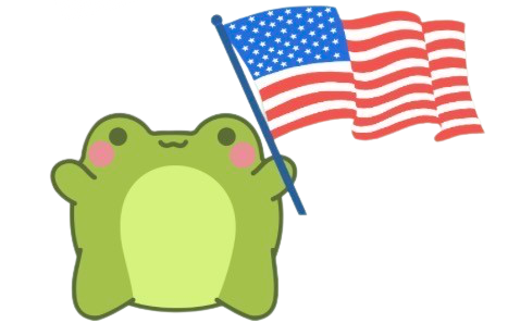 Frog with American flag